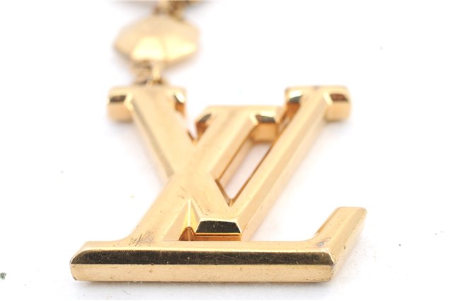 Authentic Louis Vuitton Porte Cles LV Facet Charm Key Ring Gold M65216 LV 9690C