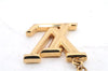 Authentic Louis Vuitton Porte Cles LV Facet Charm Key Ring Gold M65216 LV 9690C