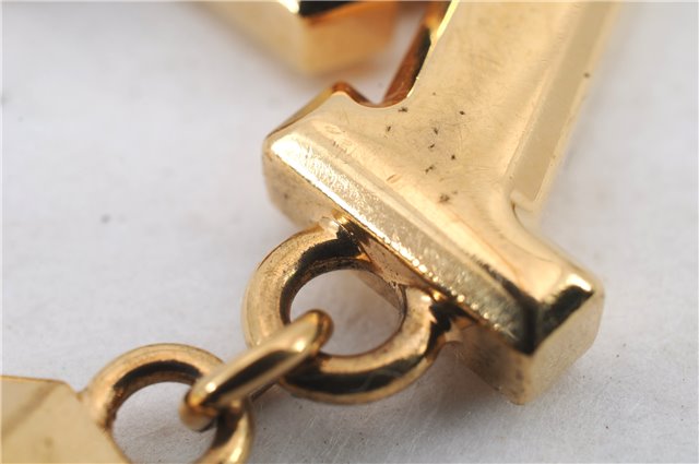 Authentic Louis Vuitton Porte Cles LV Facet Charm Key Ring Gold M65216 LV 9690C