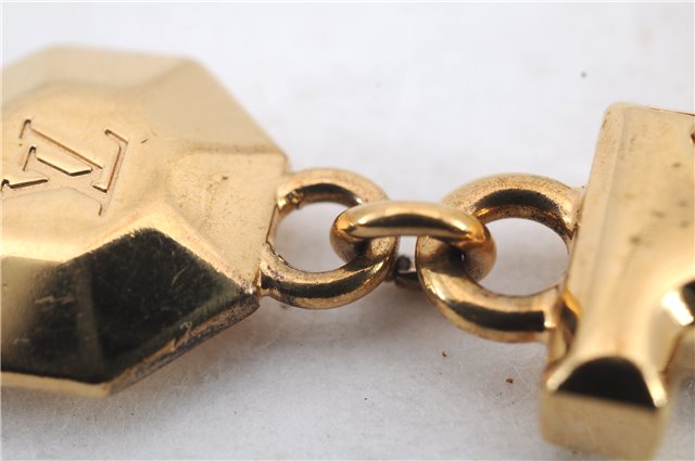 Authentic Louis Vuitton Porte Cles LV Facet Charm Key Ring Gold M65216 LV 9690C