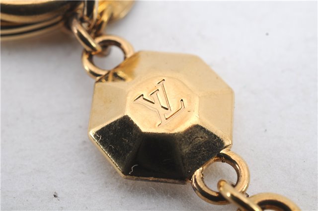 Authentic Louis Vuitton Porte Cles LV Facet Charm Key Ring Gold M65216 LV 9690C