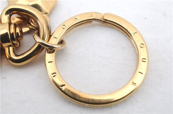 Authentic Louis Vuitton Porte Cles LV Facet Charm Key Ring Gold M65216 LV 9690C