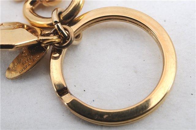 Authentic Louis Vuitton Porte Cles LV Facet Charm Key Ring Gold M65216 LV 9690C