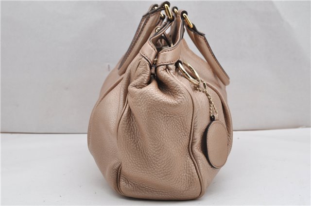 Authentic GUCCI Vintage Sukey Shoulder Tote Bag Leather 211944 Beige 9692F