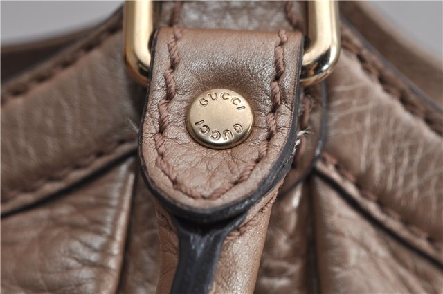 Authentic GUCCI Vintage Sukey Shoulder Tote Bag Leather 211944 Beige 9692F