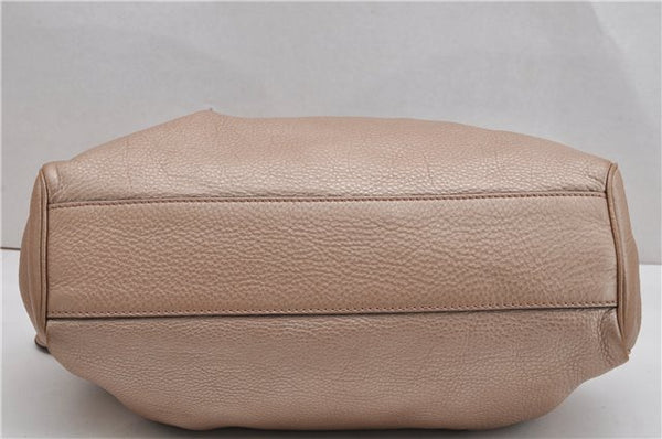 Authentic GUCCI Vintage Sukey Shoulder Tote Bag Leather 211944 Beige 9692F