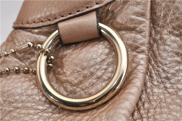 Authentic GUCCI Vintage Sukey Shoulder Tote Bag Leather 211944 Beige 9692F