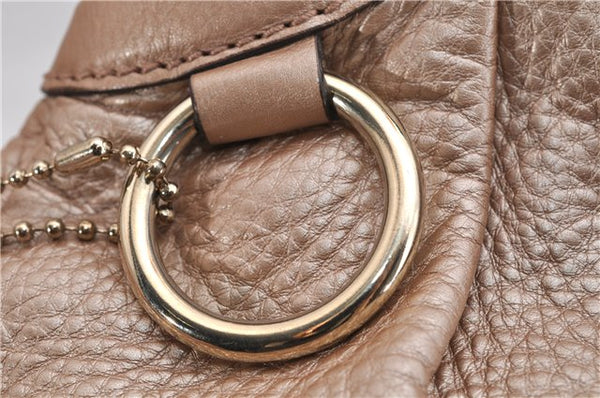 Authentic GUCCI Vintage Sukey Shoulder Tote Bag Leather 211944 Beige 9692F