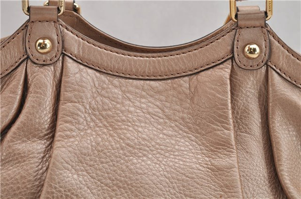 Authentic GUCCI Vintage Sukey Shoulder Tote Bag Leather 211944 Beige 9692F