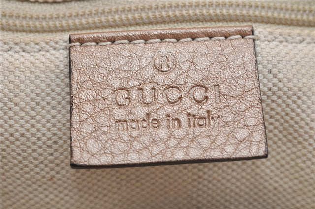 Authentic GUCCI Vintage Sukey Shoulder Tote Bag Leather 211944 Beige 9692F