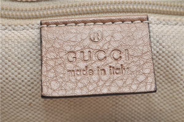 Authentic GUCCI Vintage Sukey Shoulder Tote Bag Leather 211944 Beige 9692F