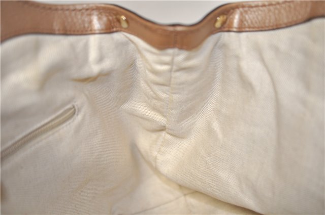 Authentic GUCCI Vintage Sukey Shoulder Tote Bag Leather 211944 Beige 9692F