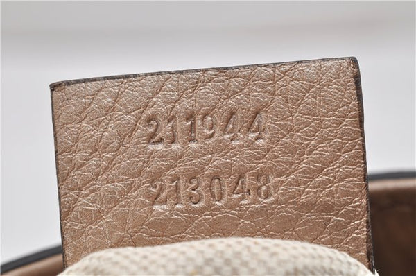 Authentic GUCCI Vintage Sukey Shoulder Tote Bag Leather 211944 Beige 9692F