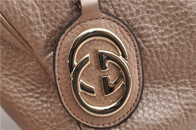 Authentic GUCCI Vintage Sukey Shoulder Tote Bag Leather 211944 Beige 9692F