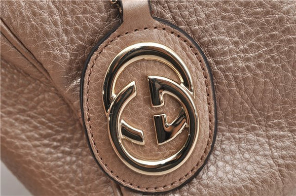 Authentic GUCCI Vintage Sukey Shoulder Tote Bag Leather 211944 Beige 9692F