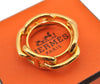 Authentic HERMES Scarf Ring Chaine d Ancre Chain Design Gold Tone Box 9693F