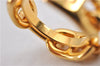 Authentic HERMES Scarf Ring Chaine d Ancre Chain Design Gold Tone Box 9693F