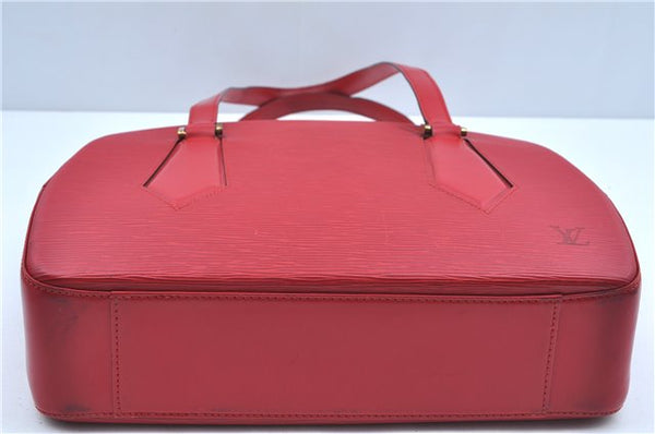 Authentic Louis Vuitton Epi Voltaire Shoulder Tote Bag Purse Red M52437 LV 9695D
