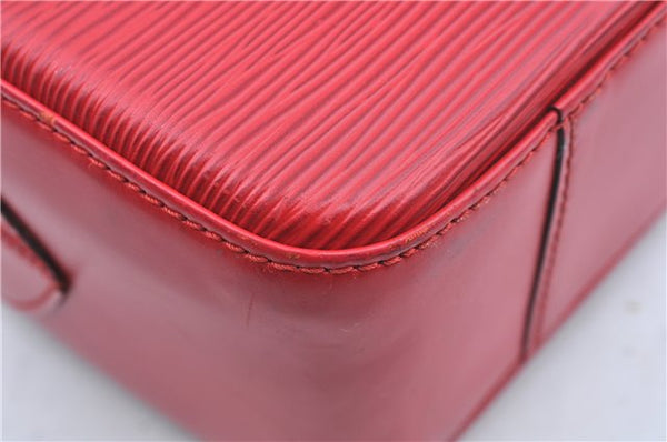 Authentic Louis Vuitton Epi Voltaire Shoulder Tote Bag Purse Red M52437 LV 9695D
