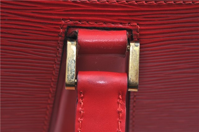 Authentic Louis Vuitton Epi Voltaire Shoulder Tote Bag Purse Red M52437 LV 9695D