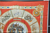 Authentic HERMES Carre 90 Scarf "CHEVAIIX DE TRAIT" Silk Orange 9696D