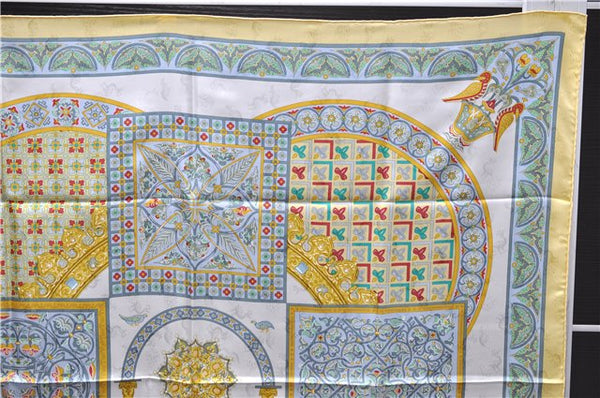 Authentic HERMES Carre 90 Scarf "CIELS BYZANTINS" Silk Yellow Box 9697D