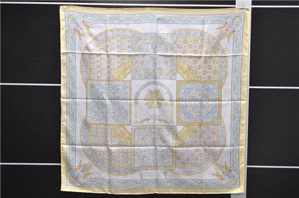 Authentic HERMES Carre 90 Scarf "CIELS BYZANTINS" Silk Yellow Box 9697D