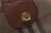 Authentic Burberrys Vintage Check Canvas Travel Boston Bag Brown Beige 9698C