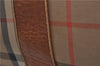 Authentic Burberrys Vintage Check Canvas Travel Boston Bag Brown Beige 9698C