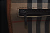 Authentic Burberrys Vintage Check Canvas Travel Boston Bag Brown Beige 9698C