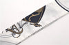 Authentic HERMES Twilly Scarf Silk Carriage Design Gray Navy Box 9698D