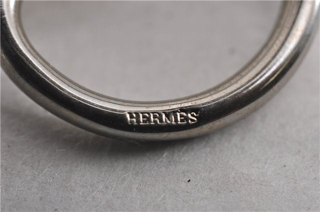 Authentic HERMES Scarf Ring Jumbo Circle Design Silver 9699F
