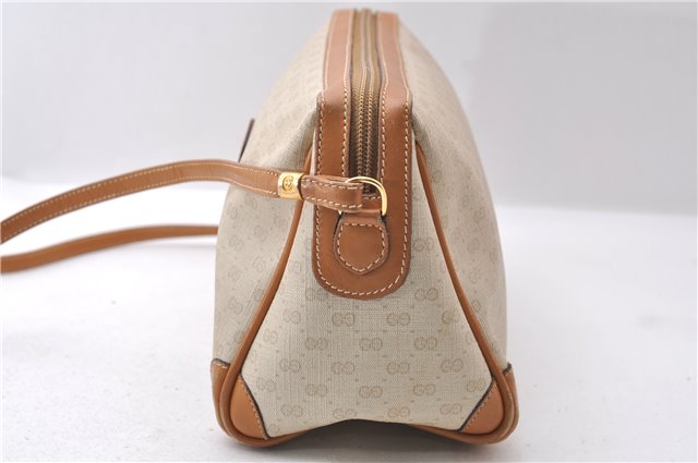 Authentic GUCCI Micro GG PVC Leather Shoulder Cross Body Bag Purse Ivory 9701C