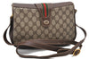 Auth GUCCI Web Sherry Line Shoulder Cross Body Bag GG PVC Leather Brown 9702C