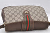 Auth GUCCI Web Sherry Line Shoulder Cross Body Bag GG PVC Leather Brown 9702C