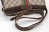 Auth GUCCI Web Sherry Line Shoulder Cross Body Bag GG PVC Leather Brown 9702C