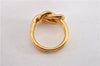 Authentic HERMES Scarf Ring Atame Circle Knot Design Gold Tone 9702F