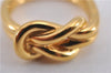 Authentic HERMES Scarf Ring Atame Circle Knot Design Gold Tone 9702F