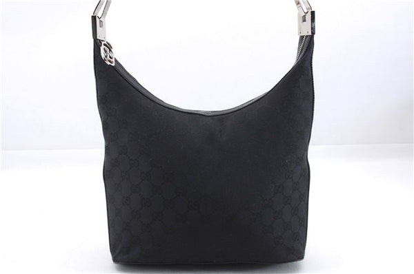 Authentic GUCCI Shoulder Hand Bag Purse GG Canvas Leather 0013814 Black 9704D