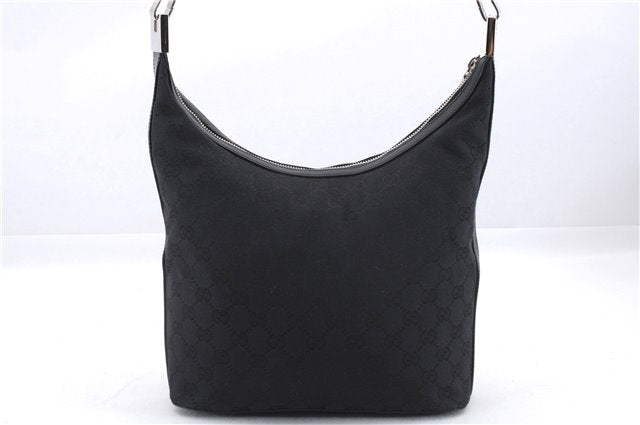 Authentic GUCCI Shoulder Hand Bag Purse GG Canvas Leather 0013814 Black 9704D