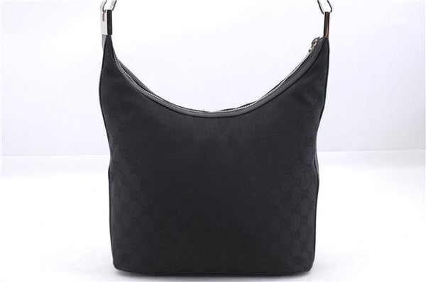 Authentic GUCCI Shoulder Hand Bag Purse GG Canvas Leather 0013814 Black 9704D