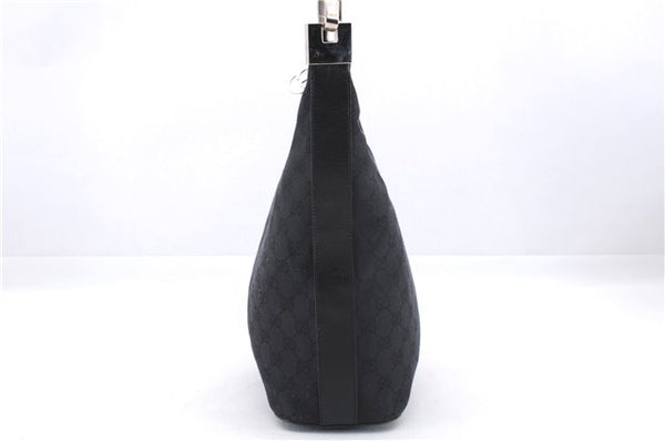 Authentic GUCCI Shoulder Hand Bag Purse GG Canvas Leather 0013814 Black 9704D