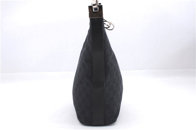 Authentic GUCCI Shoulder Hand Bag Purse GG Canvas Leather 0013814 Black 9704D