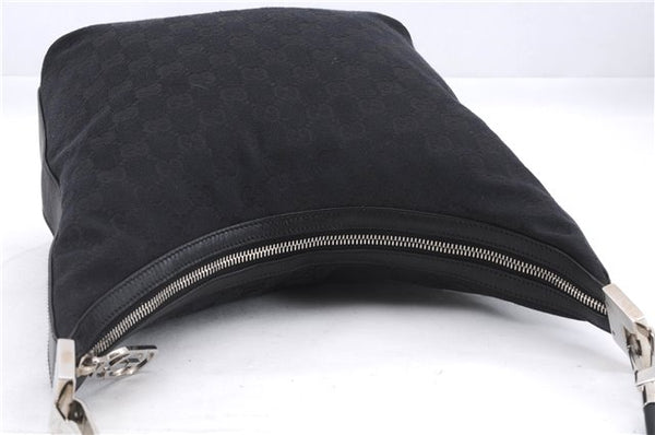 Authentic GUCCI Shoulder Hand Bag Purse GG Canvas Leather 0013814 Black 9704D