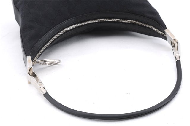 Authentic GUCCI Shoulder Hand Bag Purse GG Canvas Leather 0013814 Black 9704D
