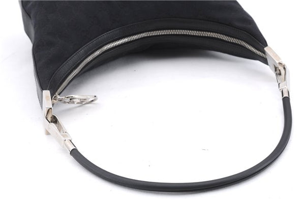 Authentic GUCCI Shoulder Hand Bag Purse GG Canvas Leather 0013814 Black 9704D