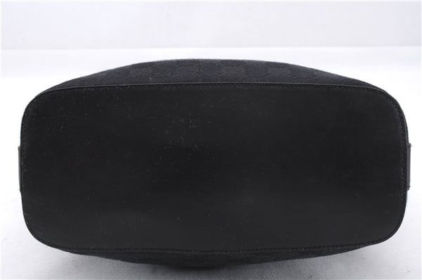 Authentic GUCCI Shoulder Hand Bag Purse GG Canvas Leather 0013814 Black 9704D