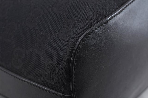 Authentic GUCCI Shoulder Hand Bag Purse GG Canvas Leather 0013814 Black 9704D