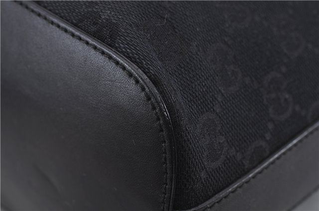 Authentic GUCCI Shoulder Hand Bag Purse GG Canvas Leather 0013814 Black 9704D