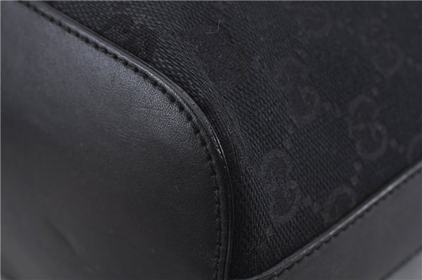 Authentic GUCCI Shoulder Hand Bag Purse GG Canvas Leather 0013814 Black 9704D